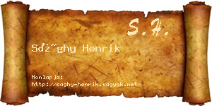 Sághy Henrik névjegykártya