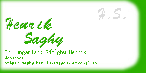 henrik saghy business card